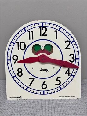 Vtg Judy Instructo Large Primary Clock Gears Educational Toy 204054 Tell Time